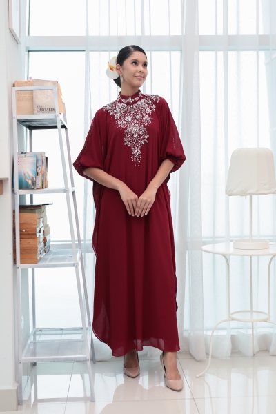 KAFTAN DRESS PURNAMA - MEROON